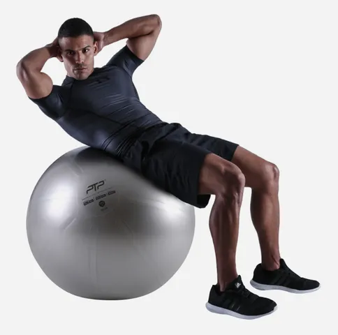 Bóng Tập Yoga Unisex PTP Steel Grey Với Bơm - Quả Bóng Tập Thể Dục Đa Năng Cho Nam Nữ, Kích Thước 75cm