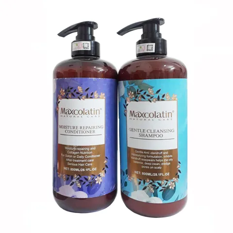 Cặp Dầu Gội Xả Maxcolatin 800ml - Phục Hồi Tóc Khô Xơ, Ngăn Ngừa Gãy Rụng, Hương Nước Hoa Ngọt Ngào