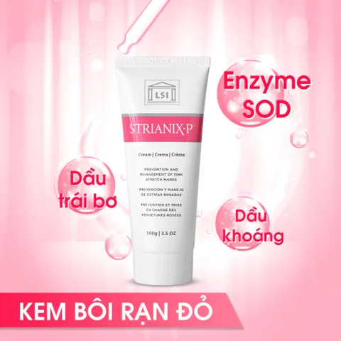 Kem Strianix-P 100g - Kem trị rạn da đỏ, ngăn ngừa và làm mờ hiệu quả, phù hợp cho bà bầu và trẻ em, cải thiện làn da mềm mại.