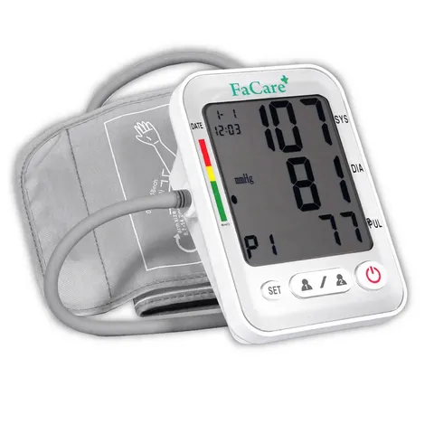 Máy Đo Huyết Áp Bắp Tay FaCare FT-C12B - Kết Nối Bluetooth, Phát Hiện Nhịp Tim Không Đều, Bộ Nhớ Không Giới Hạn, Thống Kê Kết Quả
