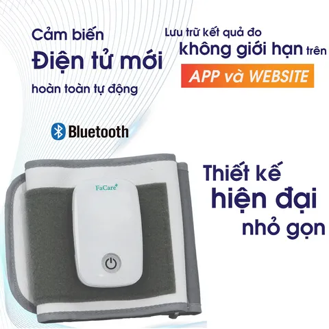 Máy Đo Huyết Áp Bắp Tay Tự Động FaCare FT-C24Y - Thiết Kế Nhỏ Gọn, Đo Chính Xác, Kết Nối Bluetooth, Lưu Kết Quả Trực Tuyến