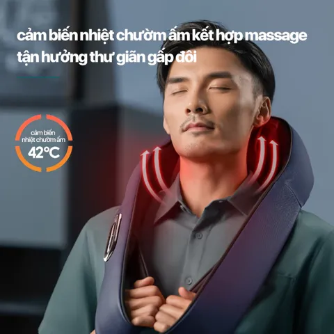 Máy Massage Cổ Vai Gáy 3D Philips 3521 - Thiết Kế Không Dây, 6 Đầu Massage & Chườm Ấm Thông Minh Cho Cảm Giác Thư Giãn Sâu Nhất