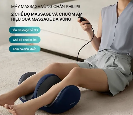 Máy Massage Chân 3D Philips 6331 - Thiết Bị Massage Đa Chức Năng với 2 Chế Độ và Chườm Ấm, Giải Pháp Thư Giãn Hiệu Quả Tại Nhà
