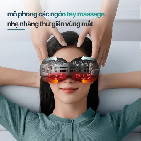 Máy Massage Mắt Philips PPM2522 - 16 Đầu Rung Công Nghệ Vibwave, Chườm Nóng 3 Cấp Độ, Giảm Quầng Thâm và Bọng Mắt, Thư Giãn Hiệu Quả