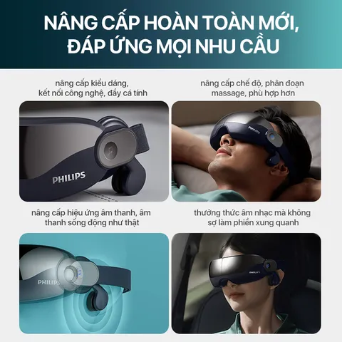 Máy Massage Mắt Túi Khí AirEase Philips PPM2702 Bluetooth - Thư Giãn Cao Cấp với Âm Nhạc và Công Nghệ Tiên Tiến