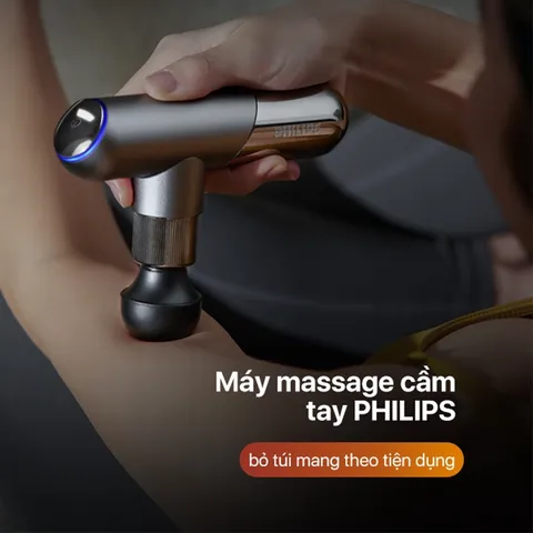 Máy Massage Mini Cầm Tay Philips PPM7501 - Thiết Bị Massage Chuyên Nghiệp, Công Suất 10kg với 6 Đầu Massage Siêu Nhẹ, Hỗ Trợ Thư Giãn Tích Cực