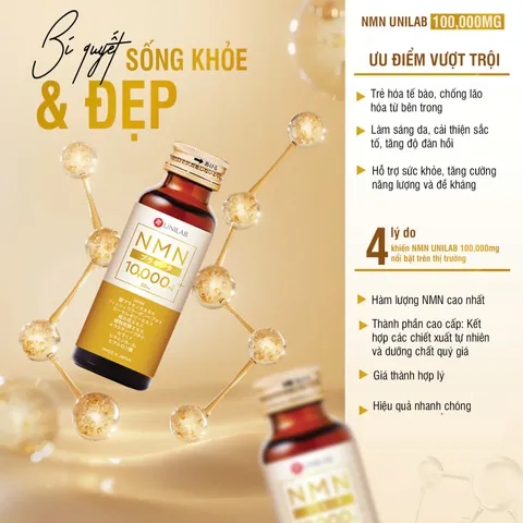 Nước Uống Hỗ Trợ Trẻ Hóa Unilab 100000mg - Collagen, Nhau Thai Heo, Cải Thiện Da, Tăng Cường Sức Khỏe, 10 Ống 50ml