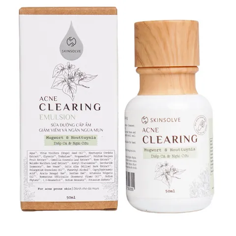 Sữa Dưỡng Skinsolve Acne Clearing Emulsion 50ml - Hỗ Trợ Cấp Ẩm, Giảm Viêm, Ngăn Ngừa Mụn Cho Da Nhờn và Da Mụn