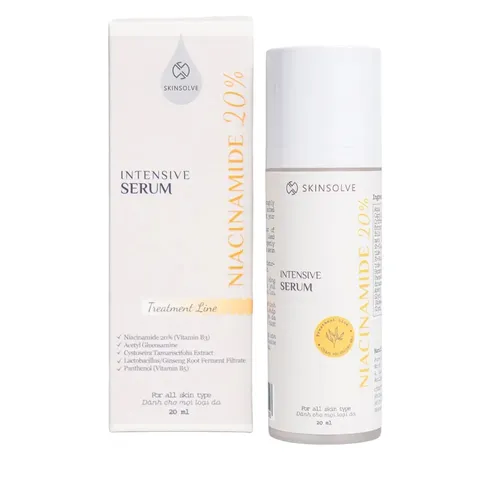 Serum Skinsolve Niacinamide 20% Giảm Thâm Nám và Điều Tiết Dầu Nhờn - Dưỡng Sáng Da cho Tất Cả Loại Da