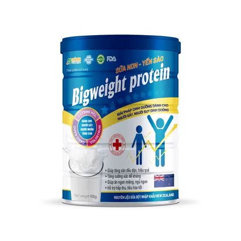 Sữa BigWeight Protein 900g - Hỗ trợ tăng cân và bổ sung dinh dưỡng, tăng cường sức khỏe cho người gầy và vận động viên