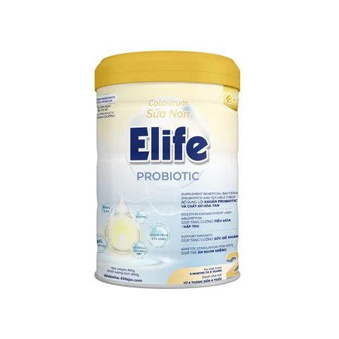 Sữa Non Elife 2 Probiotic 800g - Hỗ Trợ Tiêu Hóa, Giảm Táo Bón & Kích Thích Bé Ăn Ngon Miệng - Dinh Dưỡng Cho Trẻ 6 Tháng Đến 6 Tuổi