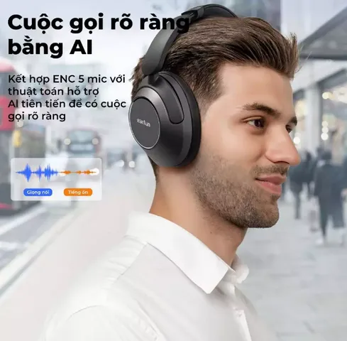 Tai nghe Bluetooth chụp tai Earfun Wave Pro ANC - Âm thanh Hi-res, chống ồn chủ động, pin 80 giờ, kết nối đa thiết bị