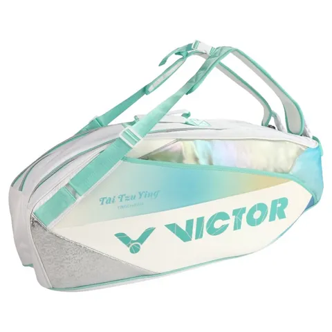 Túi Đựng Vợt Cầu Lông Victor 5233 TTY - Chống Thấm Nước, Nhiều Ngăn, Thiết Kế Đẹp Mắt, Màu Trắng Xanh Ngọc, Dụng Cụ Thể Thao chất lượng cao