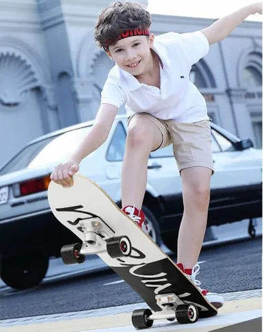 Ván trượt người lớn Skateboard Chiyuan Pro nhám gỗ ép, bánh xe phát sáng, chịu lực 180kg - Dụng cụ thể thao phong cách đường phố