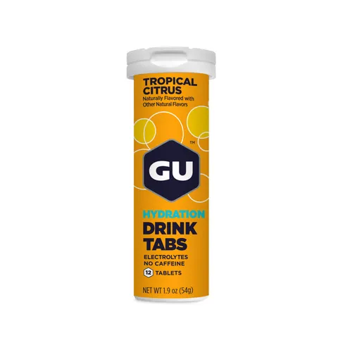Viên Sủi Điện Giải GU Hydration Drink Tabs - Bổ Sung Điện Giải Cho Vận Động Viên, Hương Vị Cam Chanh Nhiệt Đới, Tiện Lợi Khi Tập Luyện