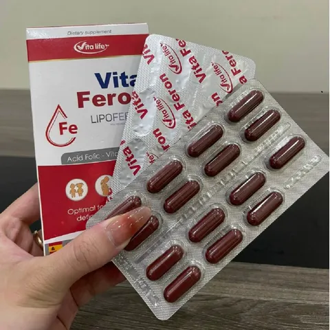 Viên uống bổ sung sắt Vita Feron Lipofer - Hỗ trợ tăng cường máu, không tanh, dễ hấp thu cho người lớn và trẻ em từ 3 tuổi.