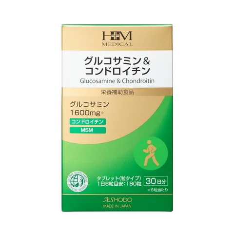 Viên uống Aishodo Glucosamine & Chondroitin Hỗ Trợ Sức Khỏe Xương Khớp - Giảm Đau Nhức, Cải Thiện Thoái Hóa Khớp, Hộp 180 Viên