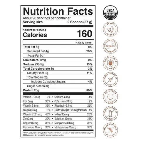 Bột Protein Hữu Cơ KOS Organic Superfood - Thực Phẩm Bổ Sung Protein Thực Vật Khỏe Mạnh, Dinh Dưỡng Cho Người Tập Luyện 1064g, 1092g