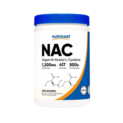 Bột Uống Giải Độc Gan Nutricost NAC N-Acetyl L-Cysteine 1200mg - Tăng Cường Hệ Miễn Dịch và Bảo Vệ Tế Bào Gan