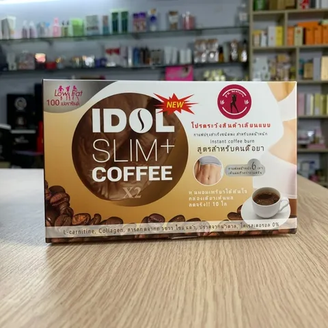 Cà Phê Giảm Cân Idol Slim+ Thái - Hỗ Trợ Giảm Cảm Giác Thèm Ăn, Tăng Cường Chuyển Hóa Chất Béo - Dạng Bột Hòa Tan, Hộp 10 Gói