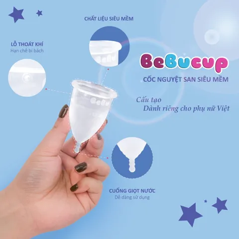 Cốc nguyệt san BeBu silicone y tế siêu mềm - An toàn, tiện lợi cho kỳ kinh nguyệt, phù hợp cho phụ nữ đã sinh và chưa sinh
