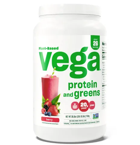 Đạm Thực Vật Rau Xanh Vega Protein + Greens Mỹ - Bổ Sung Protein Chay Hữu Cơ, Vị Chocolate và Berry, Đáp Ứng Dinh Dưỡng Lành Mạnh