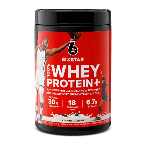 Bột Protein Whey Six Star Plus - Hỗ trợ Tăng Cơ Vị Vanila Cream, Cookies & Cream, Strawberry Smoothie, Triple Chocolate 830g