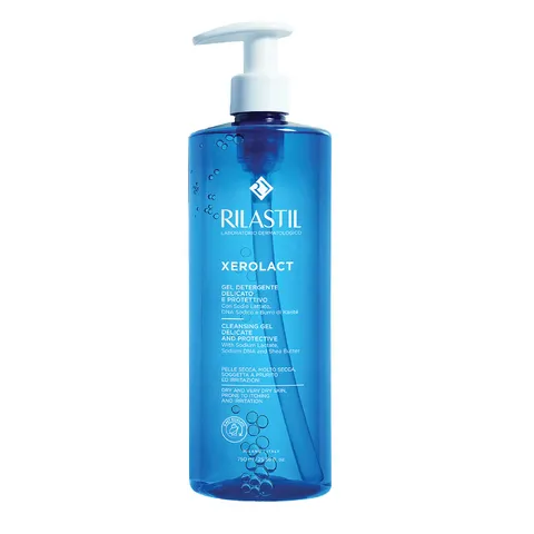 Gel Rửa Mặt & Tắm Toàn Thân Rilastil Xerolact 200ml - Công Thức Dịu Nhẹ, Phù Hợp Cho Da Nhạy Cảm, Không Gây Khô Căng
