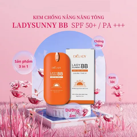 Kem Chống Nắng Nâng Tone Dr.Lady Lady Sunny BB SPF50+ PA+++ - Dưỡng Ẩm, Che Khuyết Điểm, Lớp Nền Mỏng Nhẹ, Bảo Vệ Da Từ Tia UV