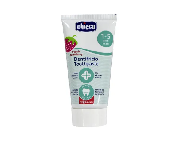 Kem Đánh Răng Hương Dâu Chicco 12M+ 50ml - An Toàn Cho Răng Miệng Trẻ Nhỏ, Ngăn Ngừa Sâu Răng, Không Chất Bảo Quản