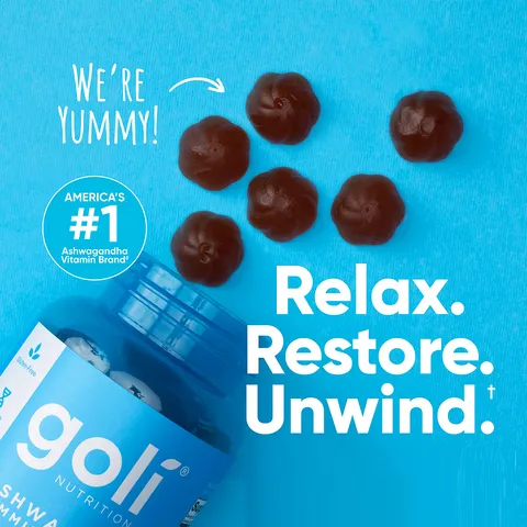 Kẹo dẻo Goli Nutrition Ashwagandha Gummies - Hỗ trợ giảm căng thẳng, thư giãn và cải thiện giấc ngủ sâu ngon - 60 viên