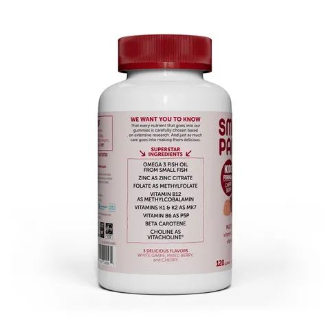 Kẹo Dẻo Vitamin Smarty Pants Kids Formula Cherry Berry - Hỗ Trợ Miễn Dịch, Dinh Dưỡng Cho Trẻ Em Từ 4 Tuổi, Ngon Miệng, 120 Viên