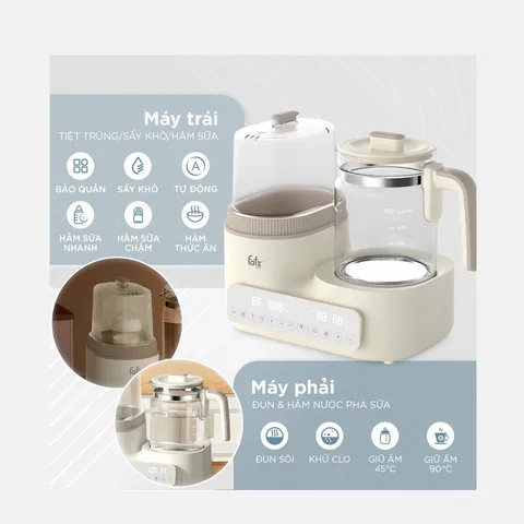 Máy Đa Năng Điện Tử Hâm Sữa Fatzbaby Multimax 14 FB9209TN - Đun Nước Pha Sữa, Tiệt Trùng, Sấy Khô, Chức Năng Hẹn Giờ