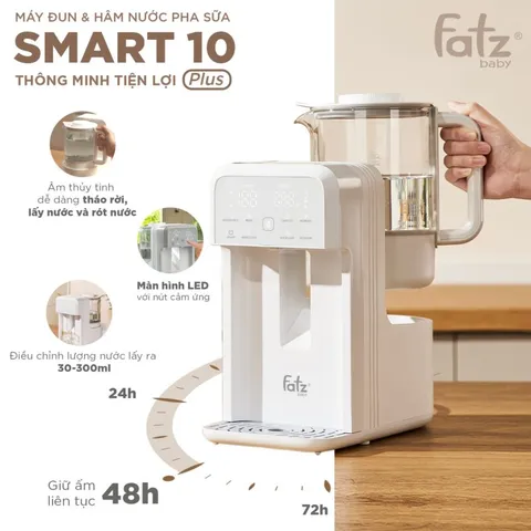 Máy Đun và Hâm Nước Pha Sữa Thông Minh Fatzbaby Smart 10 Plus FB3852BT - Giữ Ấm Nước 24 Giờ, Đun Nước Hiệu Quả, Dành Cho Mẹ và Bé