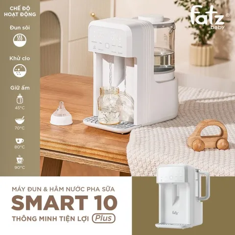 Máy Đun và Hâm Nước Pha Sữa Thông Minh Fatzbaby Smart 10 Plus FB3852BT - Giữ Ấm Nước 24 Giờ, Đun Nước Hiệu Quả, Dành Cho Mẹ và Bé