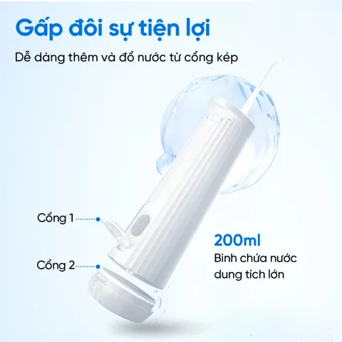 Máy Tăm Nước Usmile CY0 - 4 Chế Độ Làm Sạch, Công Nghệ Sóng Siêu Âm, Bảo Vệ Nướu, Tiện Dụng Mang Theo, Pin 90 Ngày