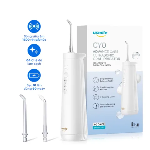 Máy Tăm Nước Usmile CY0 - 4 Chế Độ Làm Sạch, Công Nghệ Sóng Siêu Âm, Bảo Vệ Nướu, Tiện Dụng Mang Theo, Pin 90 Ngày