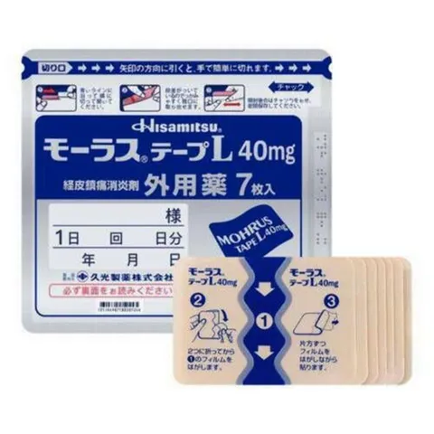 Miếng Dán Giảm Đau Hisamitsu Mohrus Tape L 40mg - Hỗ Trợ Giảm Đau Thắt Lưng, Khớp Vai, Thoải Mái Trong Mọi Hoạt Động