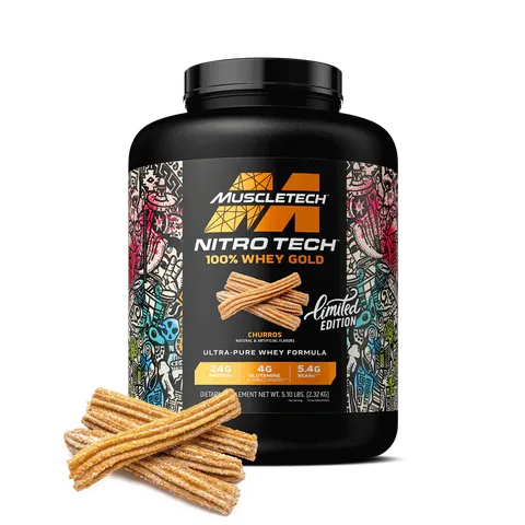 Muscletech Nitrotech 100% Whey Gold 5lbs - Bột Protein Hỗ Trợ Tăng Cơ, Chất Lượng Đỉnh Cao, Vị Churros & Dulce De Leche
