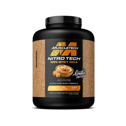 Muscletech Nitrotech 100% Whey Gold 5lbs - Bột Protein Hỗ Trợ Tăng Cơ, Chất Lượng Đỉnh Cao, Vị Churros & Dulce De Leche