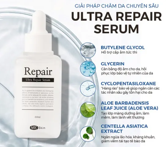 Serum MTC Skin Ultra Repair 60ml - Hỗ Trợ Phục Hồi Tái Tạo Da Khô, Mụn, Thâm Sẹo - Dưỡng Da Chuyên Sâu, Cấp Ẩm Tự Nhiên