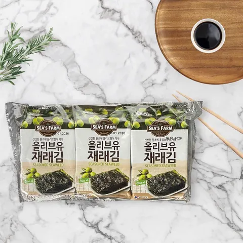 Set 2 Lốc Rong Biển Ăn Liền Vị Ô Liu Sea's Farm - Rong Biển Tẩm Gia Vị Thơm Ngon, Tiện Lợi Ăn Ngay, Thích Hợp Cho Mọi Khẩu Vị