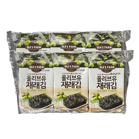 Set 2 Lốc Rong Biển Ăn Liền Vị Ô Liu Sea's Farm - Rong Biển Tẩm Gia Vị Thơm Ngon, Tiện Lợi Ăn Ngay, Thích Hợp Cho Mọi Khẩu Vị