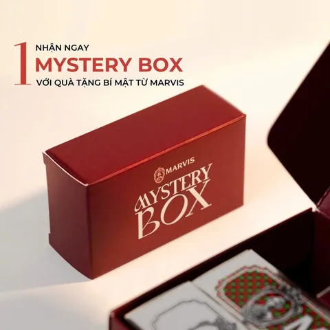 Set 2 Tuýp Kem Đánh Răng Marvis - Hương Trà Xanh & Mint, Kèm Hộp Quà Lucky Box, Làm Sạch Hiệu Quả, Hơi Thở Thơm Mát