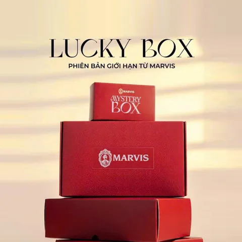 Set 2 Tuýp Kem Đánh Răng Marvis - Hương Trà Xanh & Mint, Kèm Hộp Quà Lucky Box, Làm Sạch Hiệu Quả, Hơi Thở Thơm Mát
