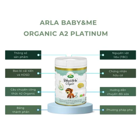 Sữa Bột Arla Baby&Me A2 Organic Số 3 Dành Cho Trẻ Từ 1-3 Tuổi - Đáp Ứng Tiêu Chuẩn Hữu Cơ EU, Dễ Tiêu Hóa 600g