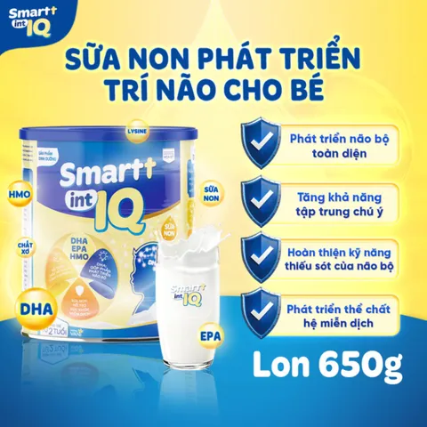 Sữa Non Smart IQ 650g - Hỗ Trợ Phát Triển Trí Não Cho Trẻ Từ 2 Tuổi, Giàu DHA, EPA, Tăng Cường Khả Năng Học Tập và Tư Duy