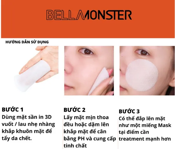 Toner Pad Bellamonster Carrot - Dành cho Da Mụn & Nhạy Cảm, Giúp Làm Dịu, Cải Thiện Tình Trạng Mụn, An Toàn & Hiệu Quả