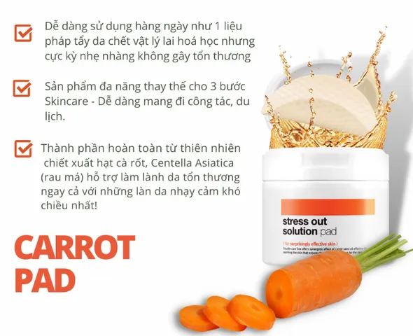 Toner Pad Bellamonster Carrot - Dành cho Da Mụn & Nhạy Cảm, Giúp Làm Dịu, Cải Thiện Tình Trạng Mụn, An Toàn & Hiệu Quả