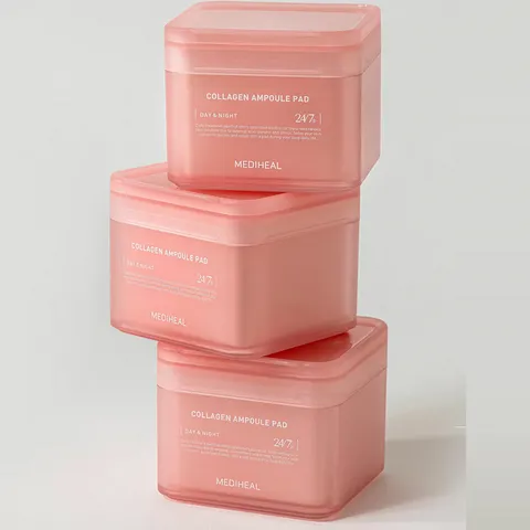 Toner Pad Mediheal Collagen Ampoule - Hỗ Trợ Cấp Ẩm & Tăng Độ Đàn Hồi Cho Da - Hộp 100 Miếng Chính Hãng